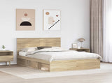 Bed Frame with Headboard Sonoma 160 x 200 cm Solid Pine Wood 3409329