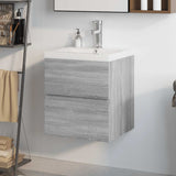 Sink Cabinet with Built-in Basin Grey Sonoma Engineered Wood 3152862