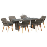 Garden Dining Set with Cushion 7 pcs Grey Poly Rattan 3261625