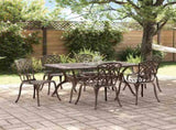 Garden Dining Set 7 pcs Bronze Aluminium 3334680