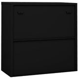 Office Cabinet with Sliding Door Black 90x40x90 cm Steel 335952