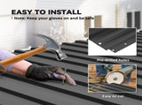 Set of 12 Corrugated Steel Roof Sheet Panels - Black T3398P377584