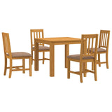 Dining Set 5 pcs Grey Solid Oak Wood 3430329
