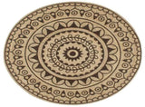 Handmade Rug Jute with Dark Brown Print 150 cm 133706