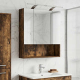 Bathroom Mirror Cabinet with Shelf Smoked Oak 60 x 14.5 x 70 cm 889195