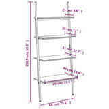 4-Tier Leaning Shelf Dark Brown and Black 64x34x150.5 cm 336374
