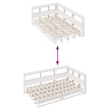 Bookcase Bed without Mattress White 120x200cm Solid Wood Pine 3324503