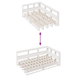 Bookcase Bed without Mattress White 120x190cm Solid Wood Pine 3324518