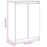 Sideboard White 60x36x84 cm Solid Pinewood 808109