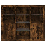 Sideboards with LED Lights 3 pcs Smoked Oak Engineered Wood 3209125