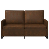 2 Seater Sofa Brown 150 x 81 x 82 cm Faux Suede Fabric 42040995