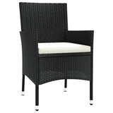 Garden Chairs with Cushions 4 pcs Black Poly Rattan 362527