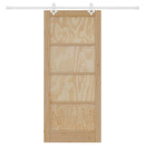 Sliding Door Natural and White 86 x 198.5 cm Solid Pine Wood 3445537