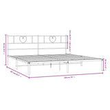 Metal Bed Frame without Mattress with Headboard Black 193x203cm 355469