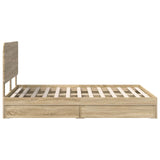 Storage Bed with Drawer Sonoma Oak 140 x 190 cm Engineered Wood 3412688