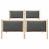 Bed Frame with Headboard Dark Grey 135 x 190 cm Fabric 878340