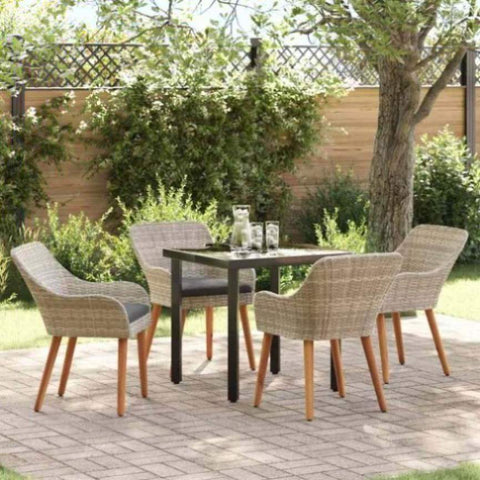 Dining Set Light grey Poly rattan 3261713