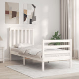 Bed Frame without Mattress White Small Single Solid Wood 3194207