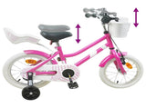 Kids Bike 12 Inches for 2-4 Years Old Dark Pink 42009225