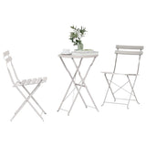 Folding Bistro Set 3 pcs Beige Steel 42002971