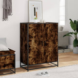 Shoe Cabinet Smoked Oak 75x38x97.5 cm Engineered Wood and Metal 3300867