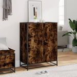 Shoe Cabinet Smoked Oak 75x38x97.5 cm Engineered Wood and Metal 3300867