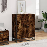 Shoe Cabinet Smoked Oak 75x38x97.5 cm Engineered Wood and Metal 3300867