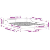 Bed Frame White 140 x 200 cm Solid Pine Wood 873314