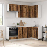 Kitchen Unit LYON 8 pcs Old Wood Engineered Wood 3438437
