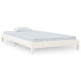 Stack Bed without Mattress White 80x200 cm Solid Wood Pine 820398