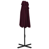 Garden Parasol Bordeaux Red Polyester, Aluminium Extra large 44871