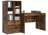Desk with Drawer with Shelf with Storage 2 pcs Smoked Oak 3337357