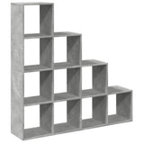 Room Divider Bookcase 4-Tier Concrete Grey 131.5x29x131.5 cm Engineered Wood 857970