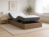 Electric Adjustable Bed Frame Tan 200 x 100 x 33.5 cm Steel 42037315