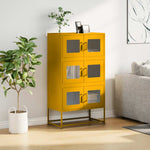 ZNTS Highboard Mustard Yellow 68x39x123 cm Steel 853353