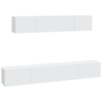 4 Piece TV Cabinet Set White Engineered Wood 3114526