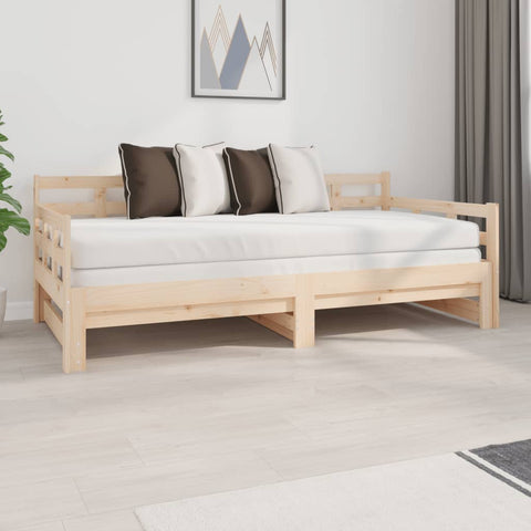 ZNTS Pull-out Day Bed without Mattress Solid Wood Pine 2x cm 820382