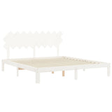 Bed Frame without Mattress White Super King Size Solid Wood Pine 3193742