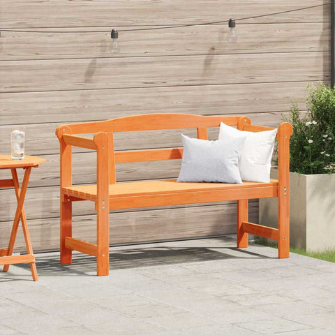 Outdoor Bench Brown 119 x 76 x 44cm Solid pine wood 4012186