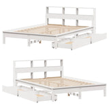 Bookcase Bed without Mattress White 140x190 cm Solid Wood Pine 3309822