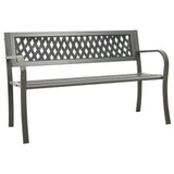 Garden Bench Grey Powder-coated steel, Plastic Standard Durable 312039