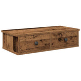 Wall Shelf with Drawers Old Wood 60x28x15 cm Engineered Wood 859948