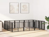 Dog Gate 10 pcs Black 60 x 60 cm Galvanised Steel 892023