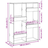 Room Divider Black 100x33x135 cm Engineered Wood 3309556