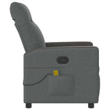 Massage Recliner Chair Dark Grey Fabric 42020650