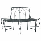Tree Bench 4-Seater 160 x 80 x 89 cm Steel Silver Grey 42029514