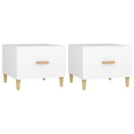 Coffee Tables 2 pcs White 50x50x40 cm Engineered Wood 812709