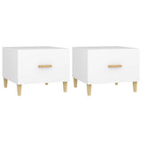 Coffee Tables 2 pcs White 50x50x40 cm Engineered Wood 812709
