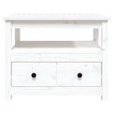 ZNTS Coffee Table White 71x49x55 cm Solid Wood Pine 820937