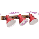 Wall Lamp 25 W Distressed Red 65x25 cm E27 371822